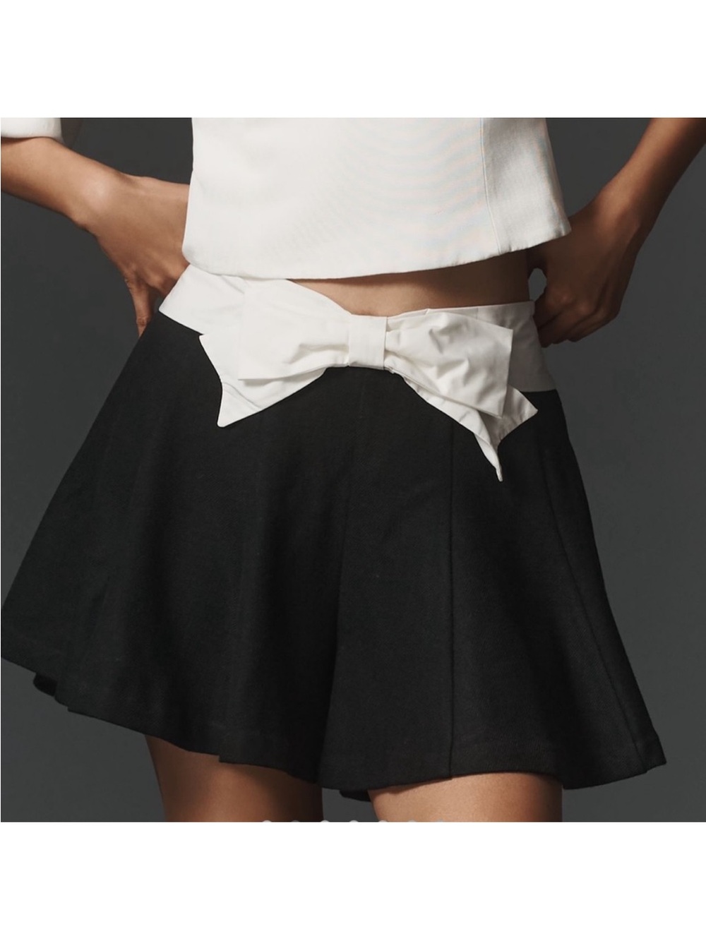 Maeve Paneled Skirty Shorts
(black & white bow skort / Shorts)